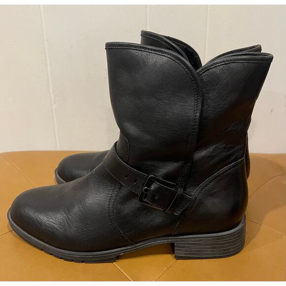 NATURALIZER Womens Black Non-Slip Gloriah Round Toe Block Heel Zip-Up Moto 8.5 M - Picture 2 of 7